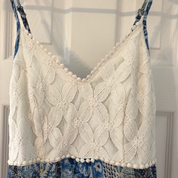 Summer dress with Asymmetrical hemline lace top - Picture 2 of 5